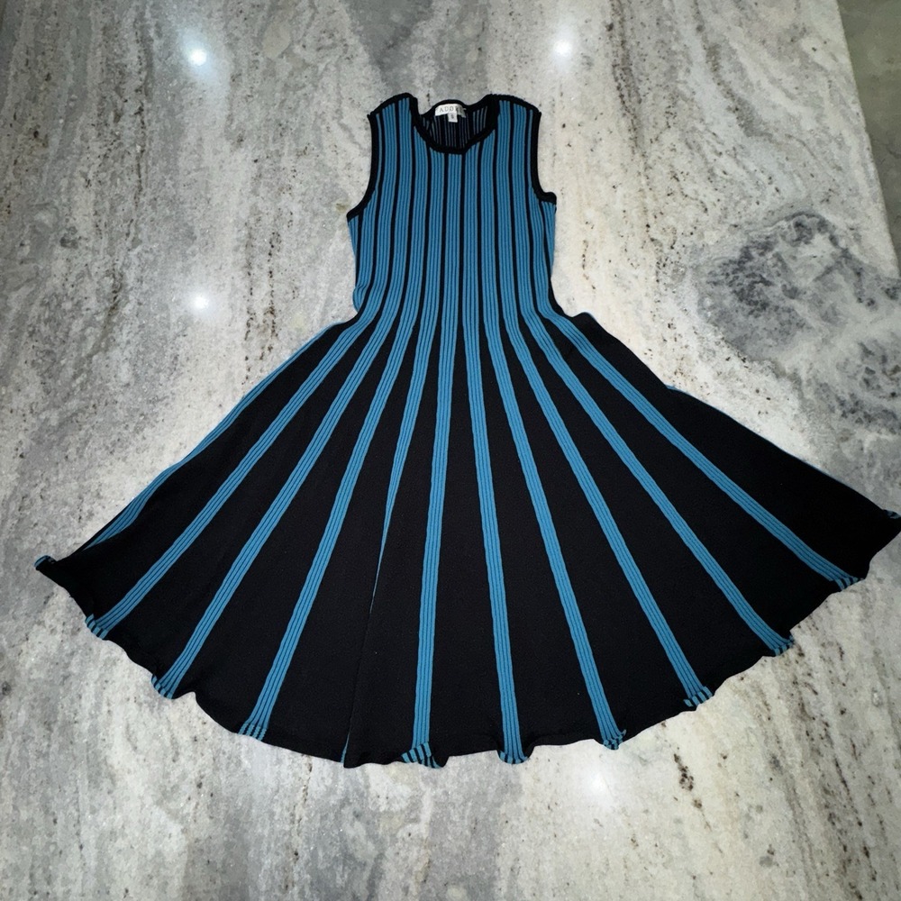 Adore A Line Dress Black Blue Sz Small Classic Flare Stretchy Shaping